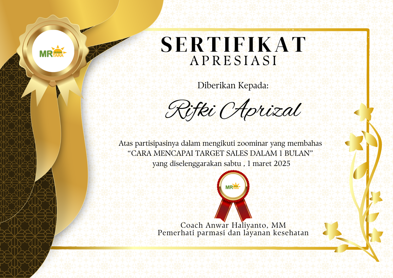 Sertifikat Zoominar 2