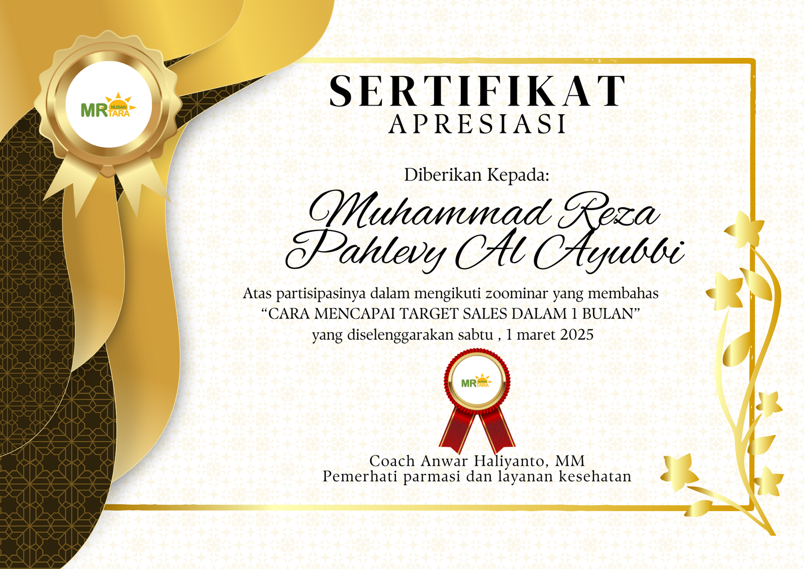 Sertifikat Zoominar 4